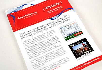 Advertising.com Widgnet slick sheet view 1